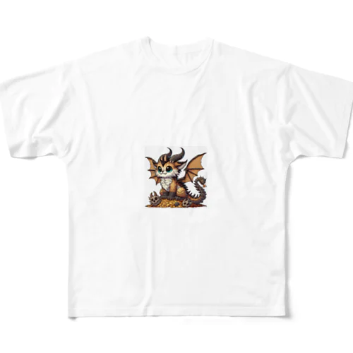 猫ドラゴン All-Over Print T-Shirt