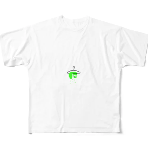 ハンガーにかかった緑スライム All-Over Print T-Shirt