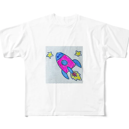 お絵描きロケット フルグラフィックTシャツ