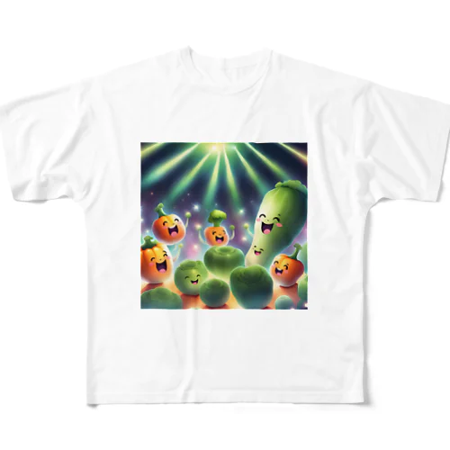 ライブで盛り上がる野菜たち フルグラフィックTシャツ