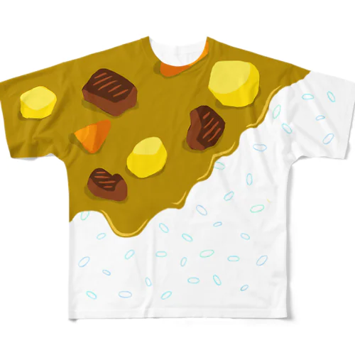 着るとカレーライスのフルグラフィックTシャツ All-Over Print T-Shirt