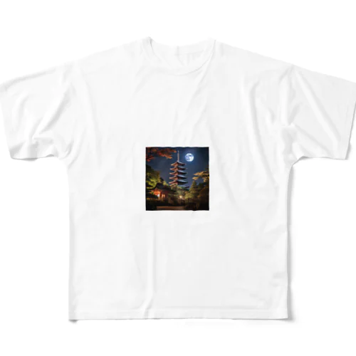 五重塔の風景描写　なでしこ1478 All-Over Print T-Shirt