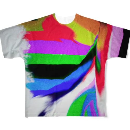 Rainbow-Line All-Over Print T-Shirt