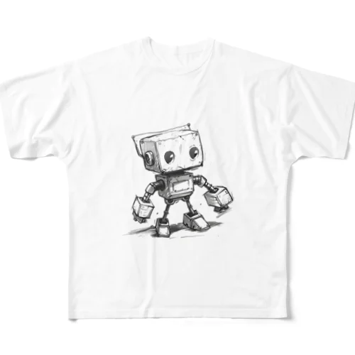 レトロ戦闘ロボットＣ フルグラフィックTシャツ