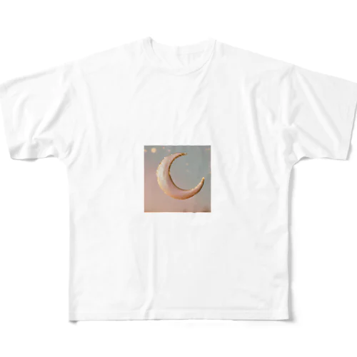 三日月柄 フルグラフィックTシャツ