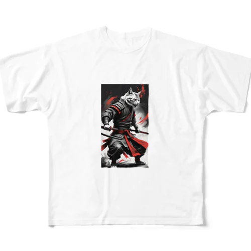 サムライ猫パート1[SAMURAI　CAT] フルグラフィックTシャツ