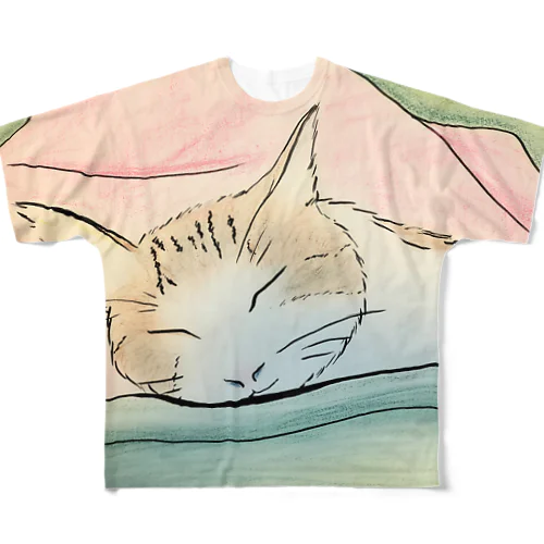 ねこ♡寝子 フルグラフィックTシャツ