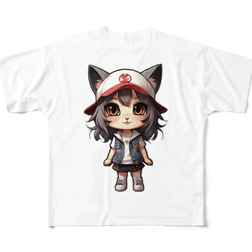 猫派アイドル【にゃ美ちゃん】 フルグラフィックTシャツ