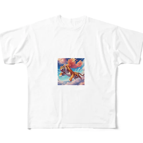 空を飛ぶ虎 All-Over Print T-Shirt