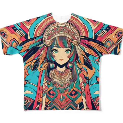 幸運のネイティブガール♪ All-Over Print T-Shirt