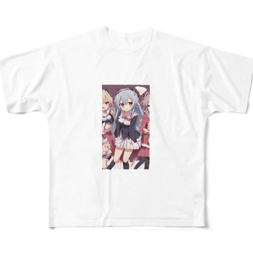 ツンデレちゃん妹達 All-Over Print T-Shirt