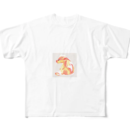 火の世界に生まれたドラゴン フルグラフィックTシャツ