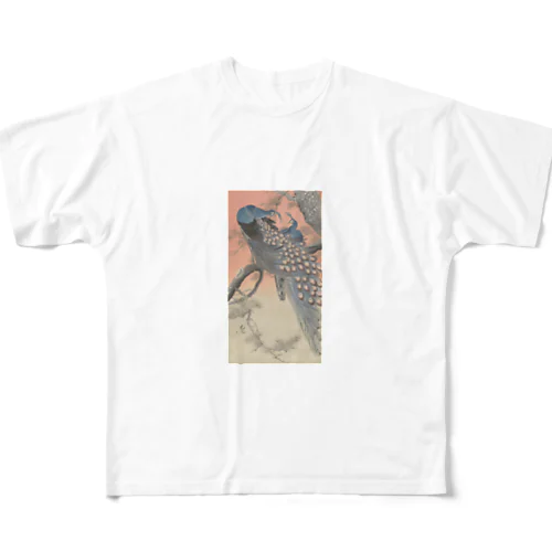 木の枝に2 羽の孔雀 (1900年～1930年) フルグラフィックTシャツ