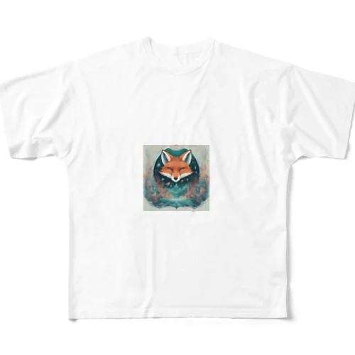 深海を想う狐 All-Over Print T-Shirt