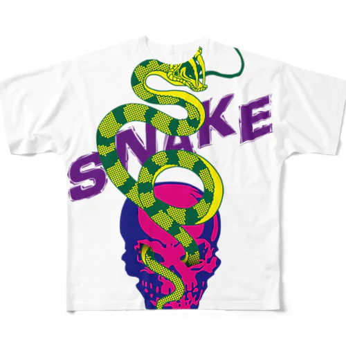 髑髏蛇(ドクロヘビ) フルグラフィックTシャツ