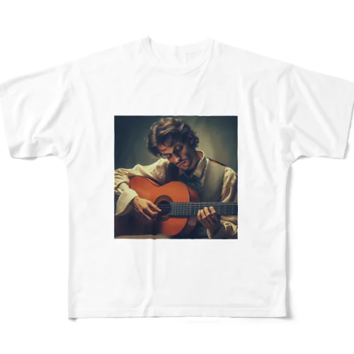 フラメンコギタリスト フルグラフィックTシャツ