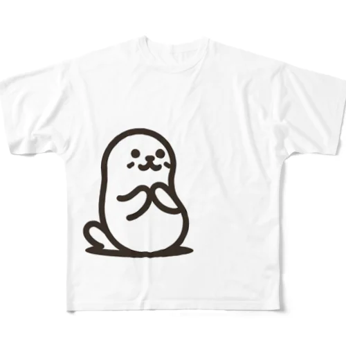 お願いアザラシ フルグラフィックTシャツ