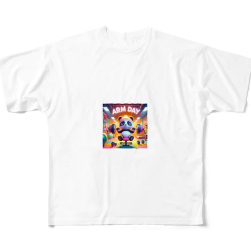 筋トレパンダ　arm day All-Over Print T-Shirt