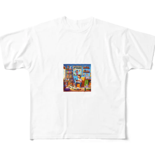 働いたら負け（楽） All-Over Print T-Shirt