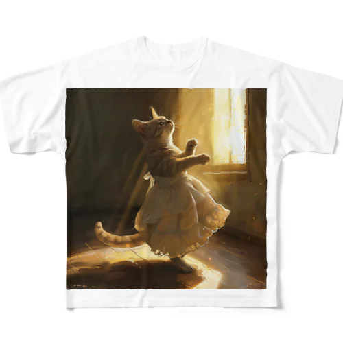 神々しい光を浴びる猫姫 アメジスト 2046 All-Over Print T-Shirt