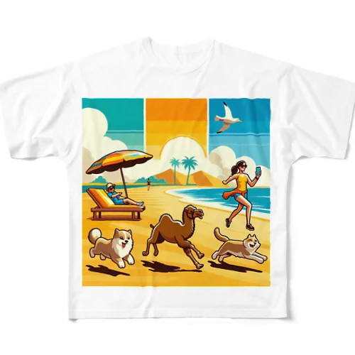 80s_pop Running No.4 フルグラフィックTシャツ