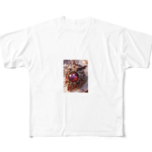 知恵を授けるふくろう　なでしこ1478 All-Over Print T-Shirt