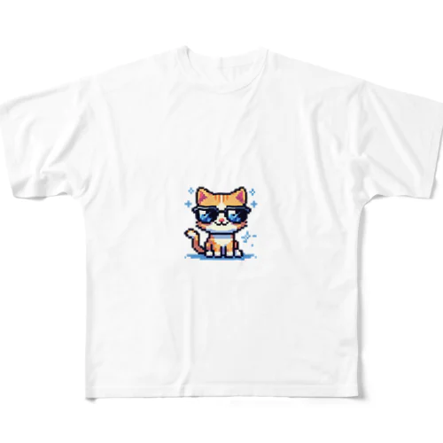 きらりんサングラスにゃんこ All-Over Print T-Shirt