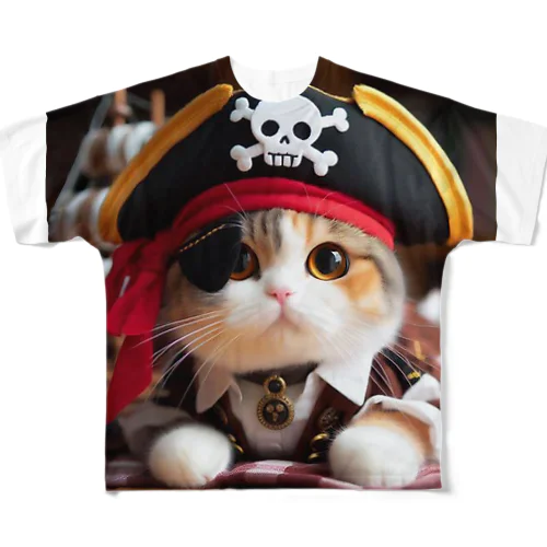海賊王になるニャ(⁠=⁠｀⁠ェ⁠´⁠=⁠)⚓ フルグラフィックTシャツ