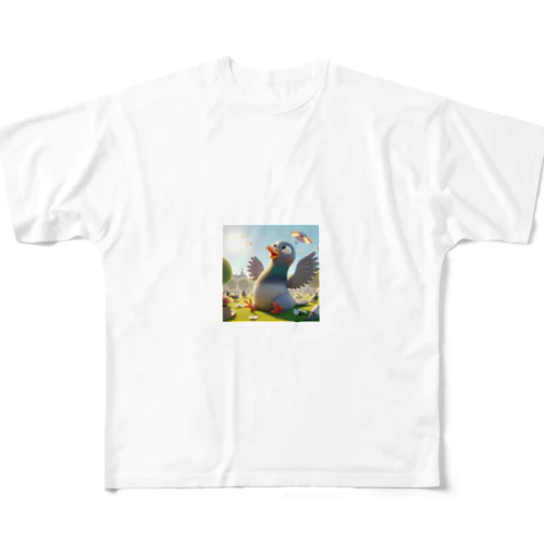 明るい子供のハト All-Over Print T-Shirt