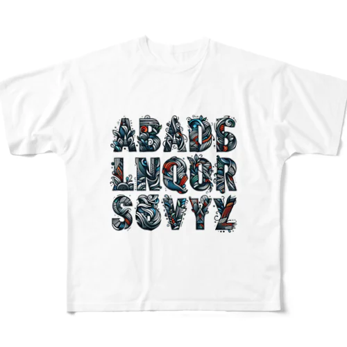 アルファベットデザイン All-Over Print T-Shirt