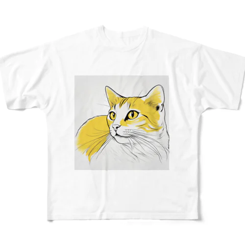 猫スケッチ　たまにゃん All-Over Print T-Shirt