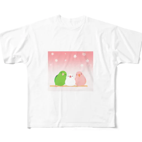 三色インコ All-Over Print T-Shirt