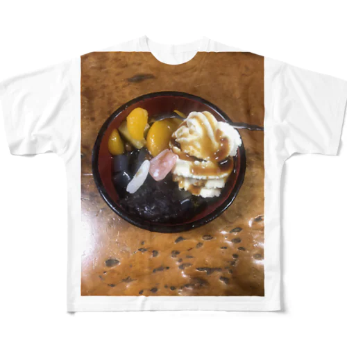 蕎麦屋のクリームあんみつ All-Over Print T-Shirt