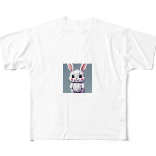 ふわふわウサギ フルグラフィックTシャツ