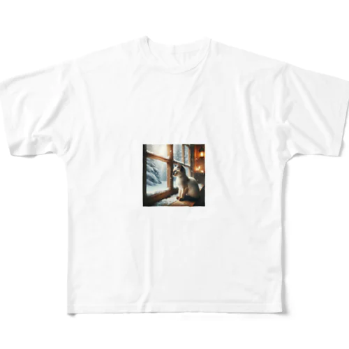 窓辺のネコちゃん All-Over Print T-Shirt