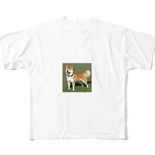 かわいい柴犬　赤毛 All-Over Print T-Shirt