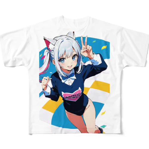 魔法猫少女ルナ　マスキングデザイン04 All-Over Print T-Shirt