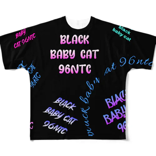 black baby cat フルグラフィックTシャツ
