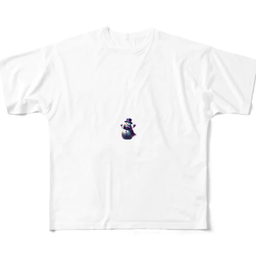 snowman with purple scarf All-Over Print T-Shirt