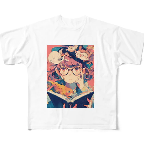 少女と読書週間　なでしこ1478 All-Over Print T-Shirt