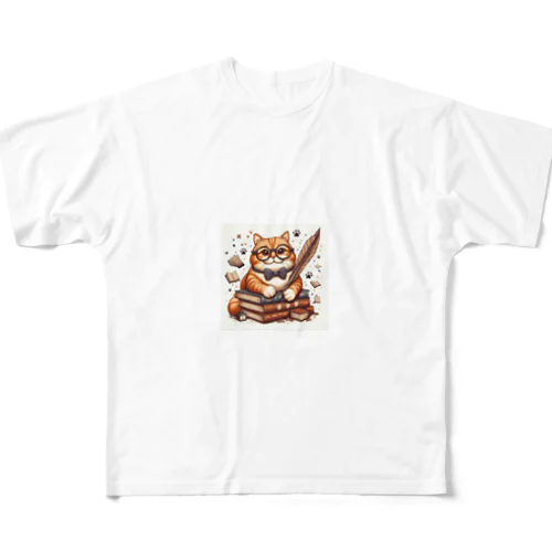 猫 フルグラフィックTシャツ