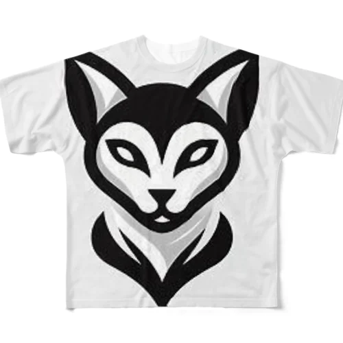 猫ロゴ All-Over Print T-Shirt