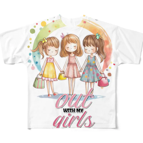 ガールズとお出かけ All-Over Print T-Shirt