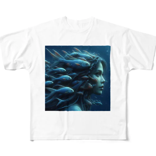 魚群の女王 All-Over Print T-Shirt