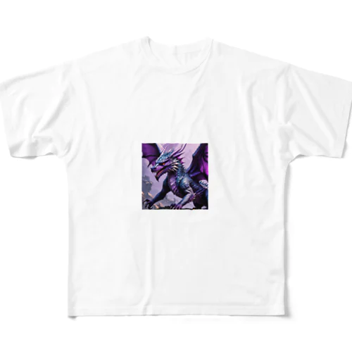 勇敢なドラゴン フラットベクトル All-Over Print T-Shirt