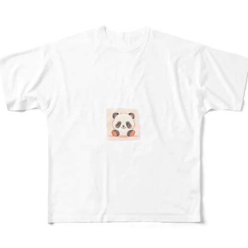 可愛らしい色鉛筆画で描かれたパンダの子 All-Over Print T-Shirt