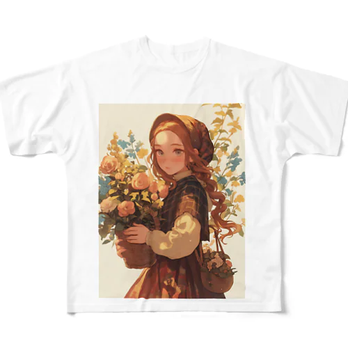 花と少女　ラフルール　1859 All-Over Print T-Shirt