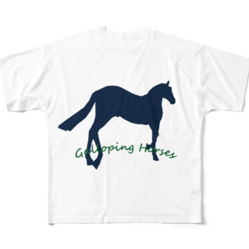 馬イラスト フルグラフィックTシャツ