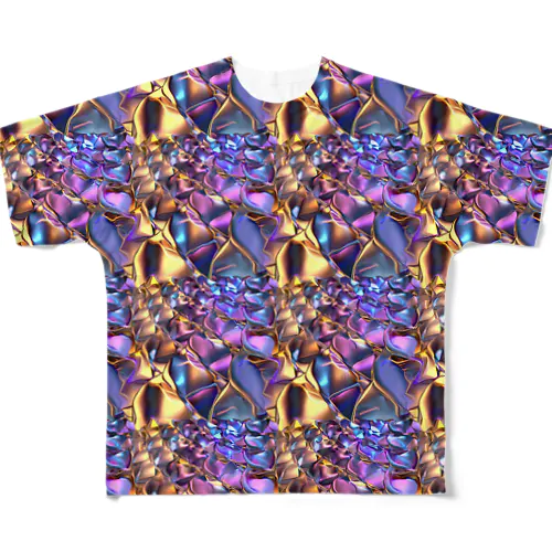 抽象的な迷彩系の細胞パターン３ All-Over Print T-Shirt