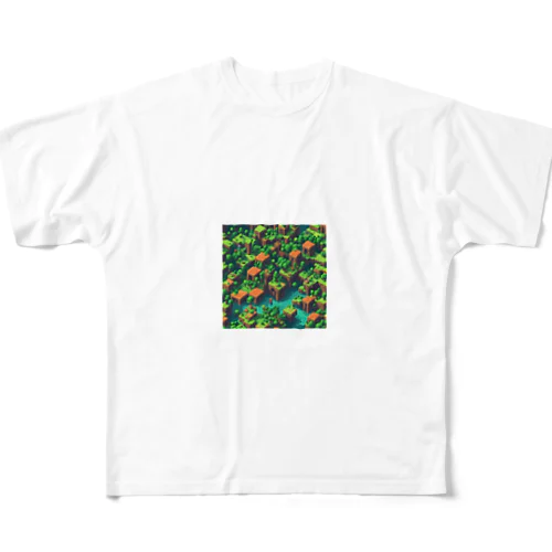 森の冒険中 All-Over Print T-Shirt